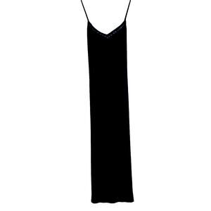 Women's Vintage Y2K Black Velvet Maxi Spaghetti straps Maxi Holiday Dress Large